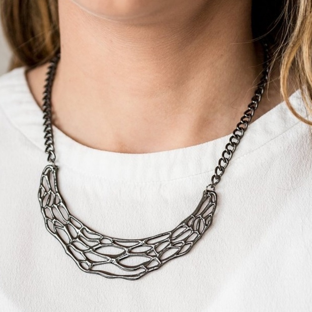 🆕Gunmetal Statement Necklace Set‎
